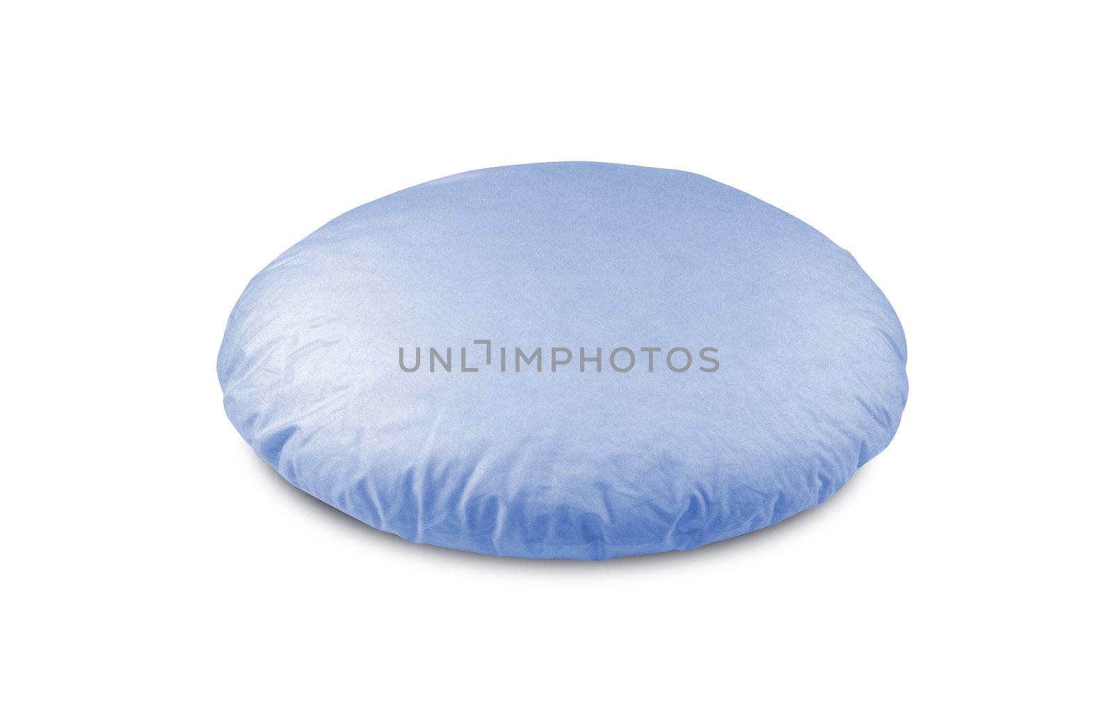 blue pillow isolated on white