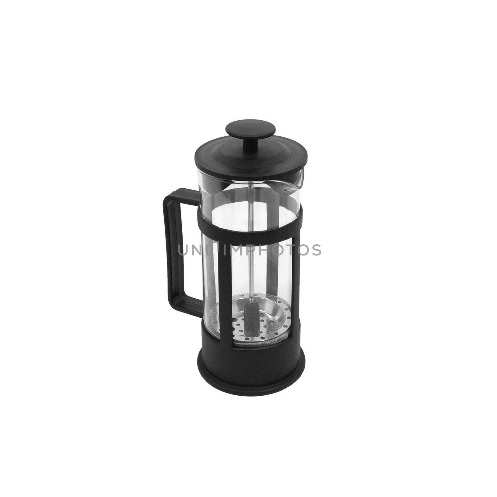 French press isolated on white background