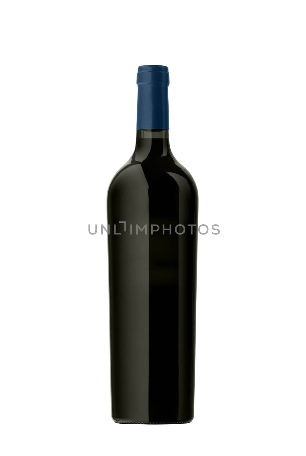 red wine bottle isolated on white backgeound