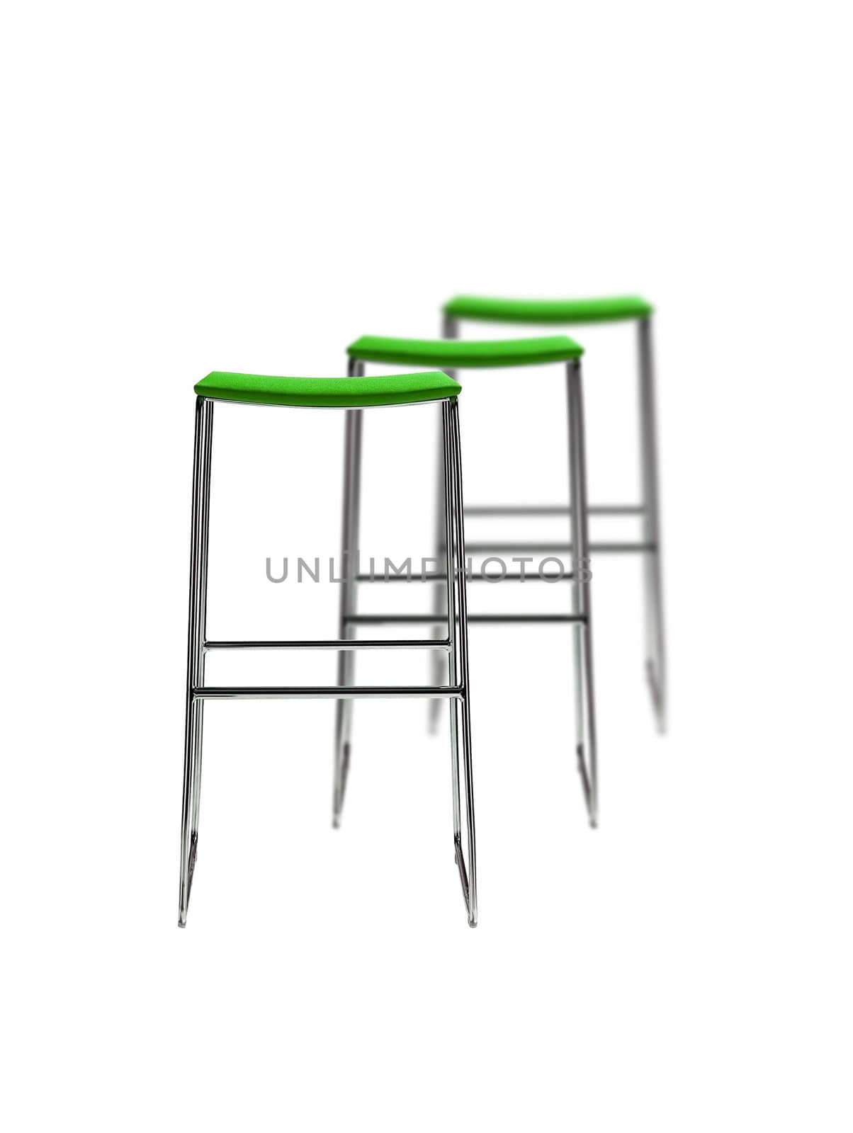 Stylish green cafeteria chair isolated