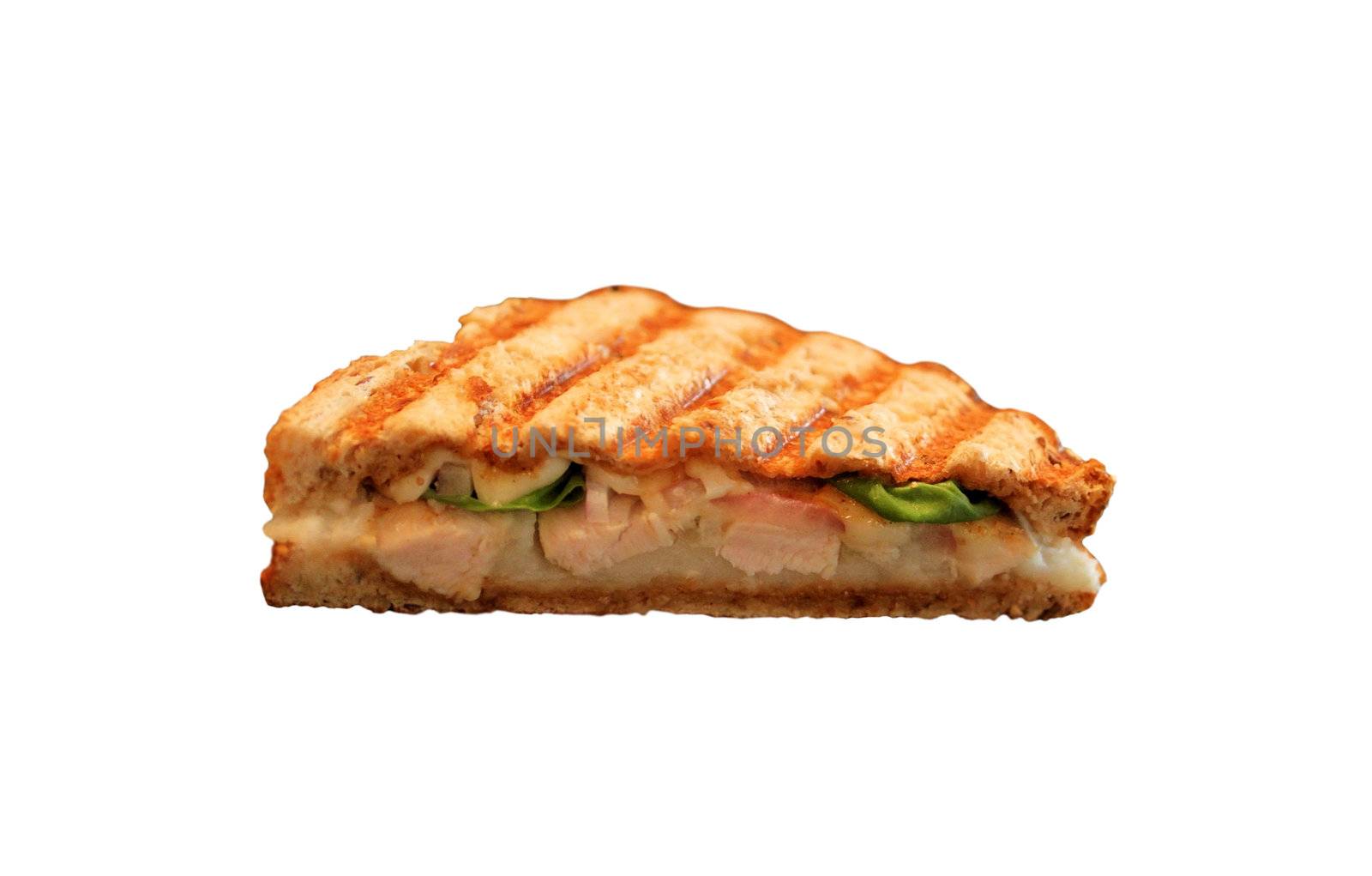 Grilled sandwich or panini with melting cheese