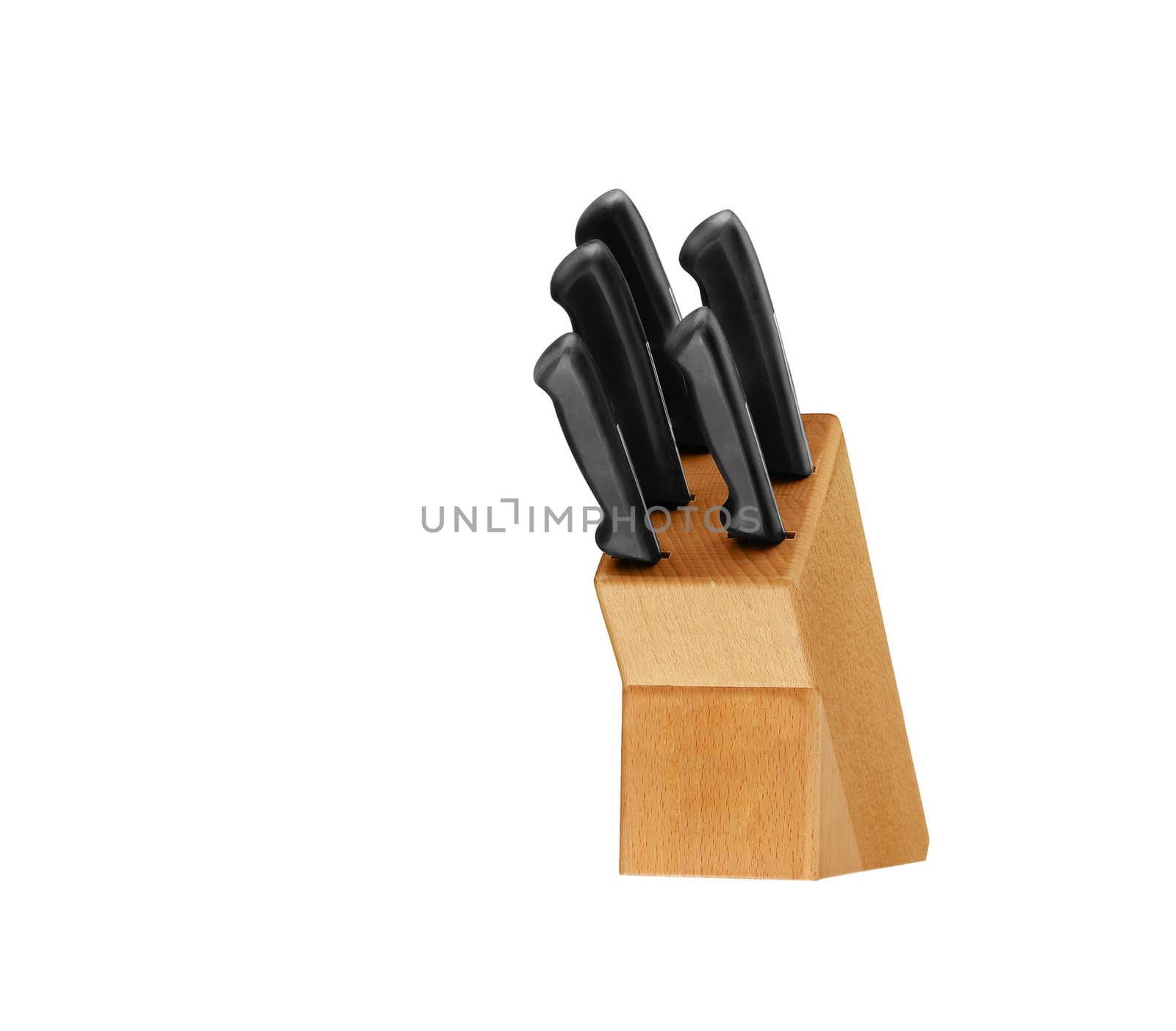 set of knives for kitchen isolated on white