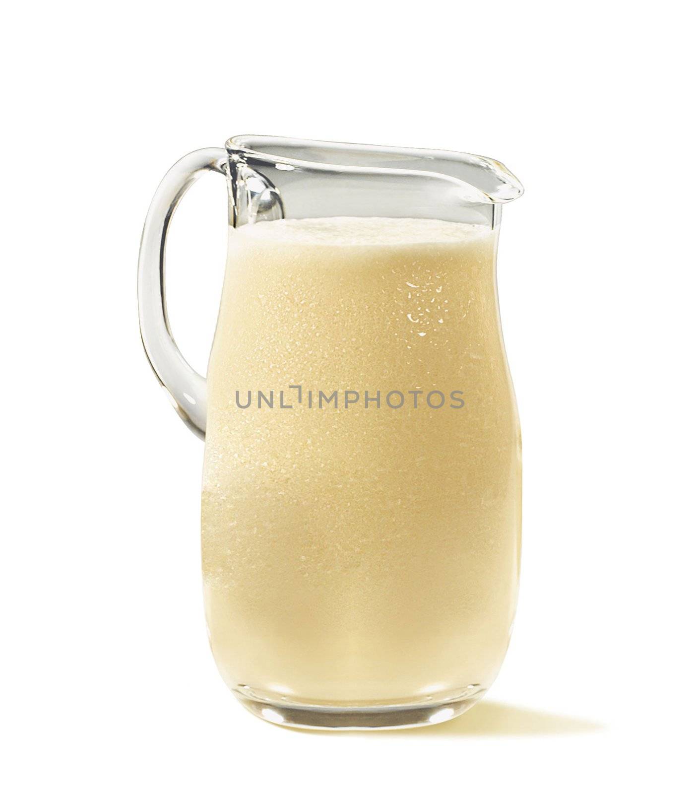 Jar of milk isolated on white background
