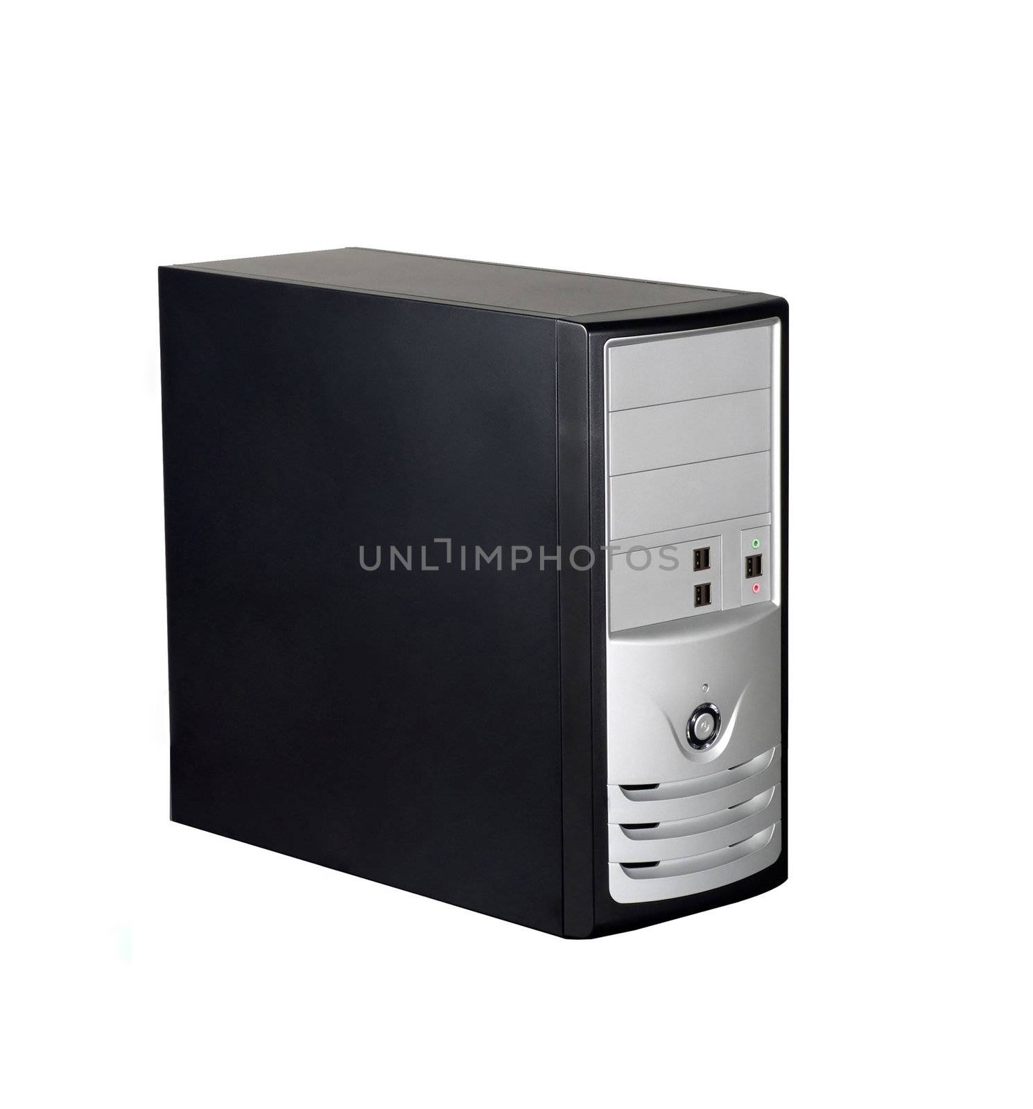 Computer case isolated on white background