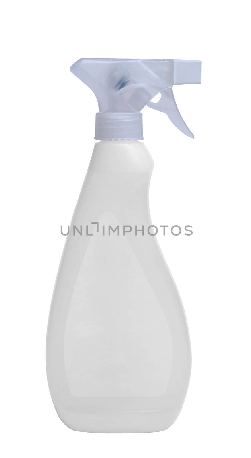 White plastic spray bottle on isolated background