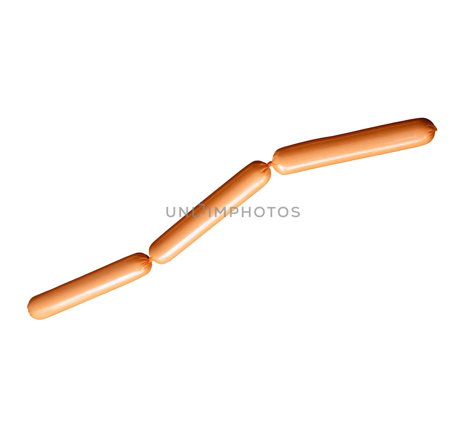 Sausages isolated on white background