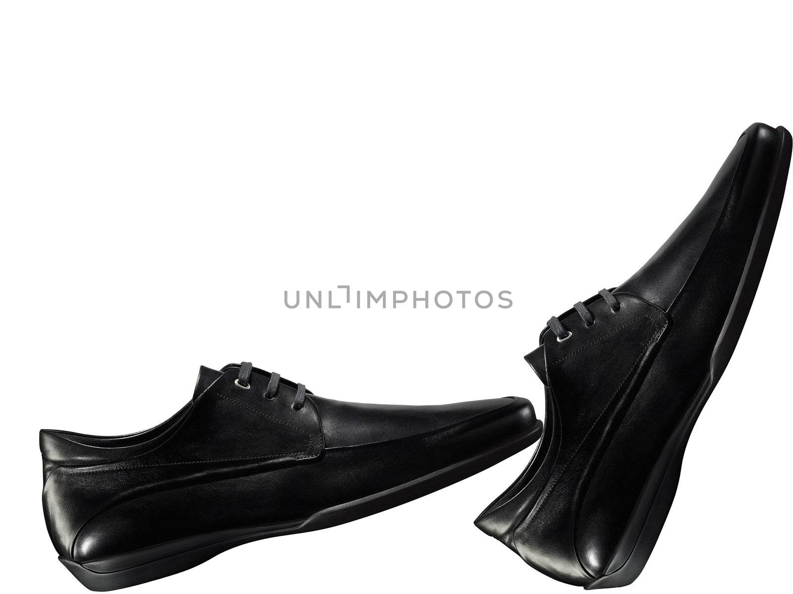 The black man's shoes isolated