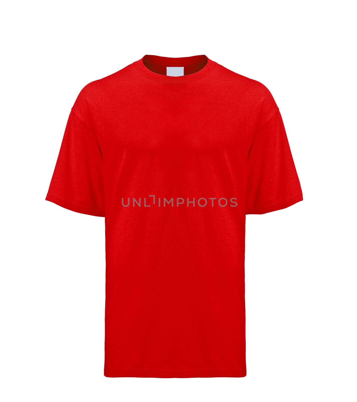 Red T-shirt isolated on white background