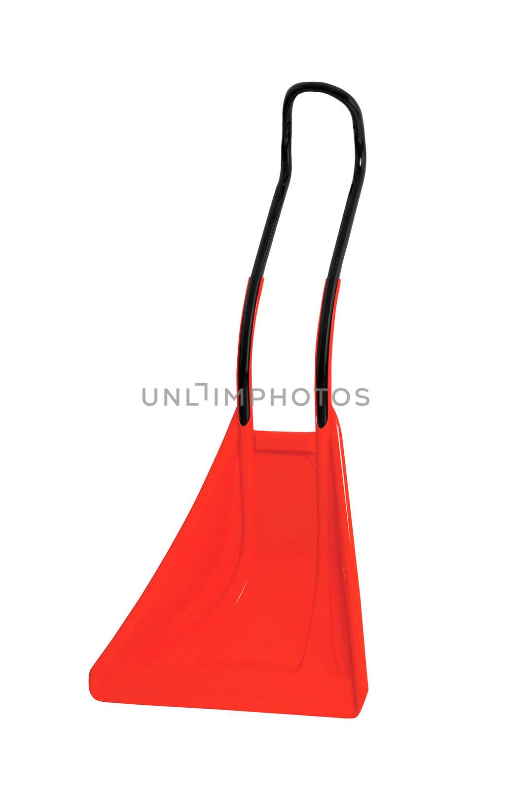 red snow shovel
