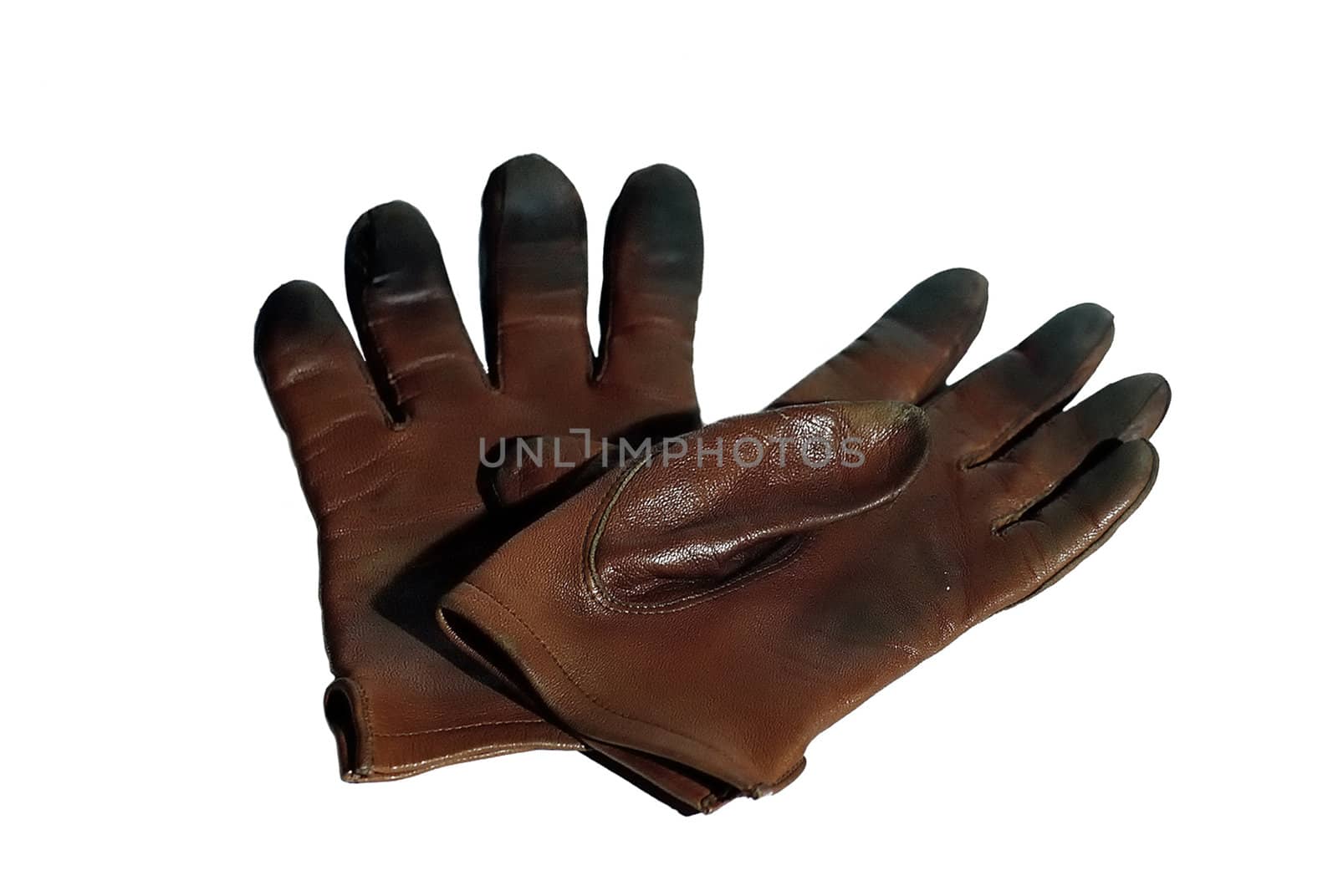 Leather gloves isolated on white background