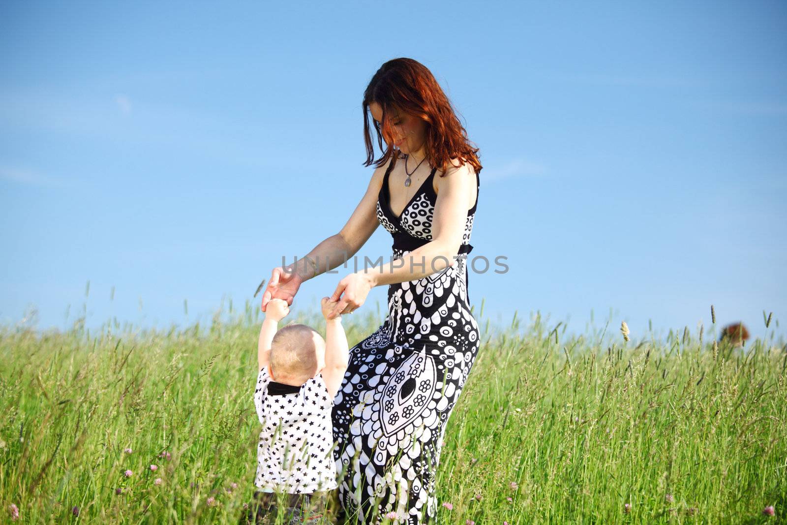 family picnic mother and child