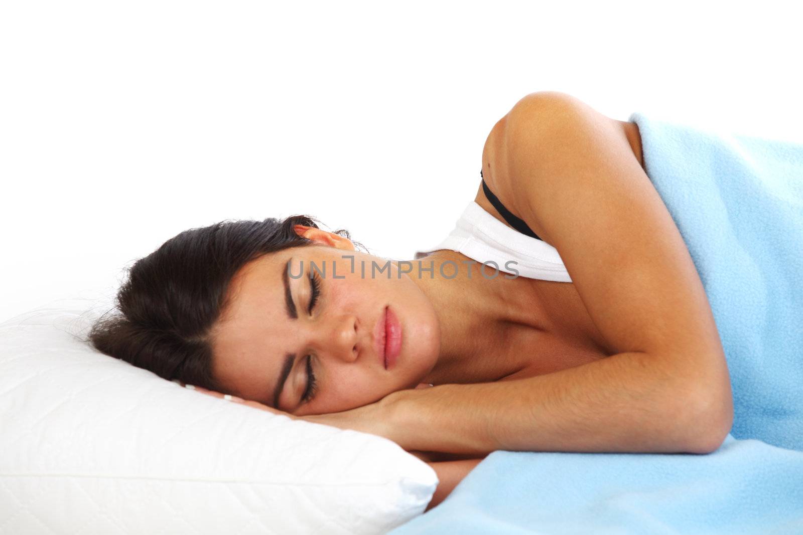 beauty woman sleep on the pillow