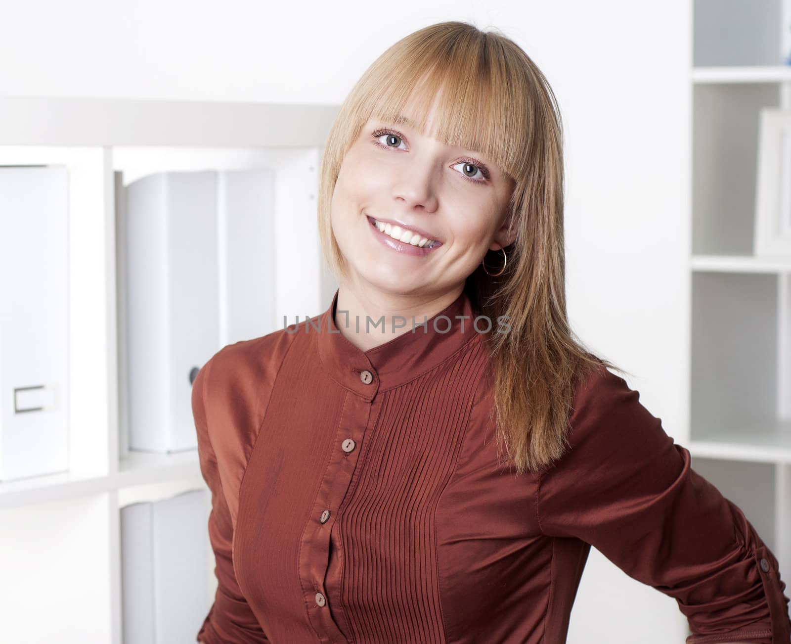 portrait of a beautiful woman who works in the office