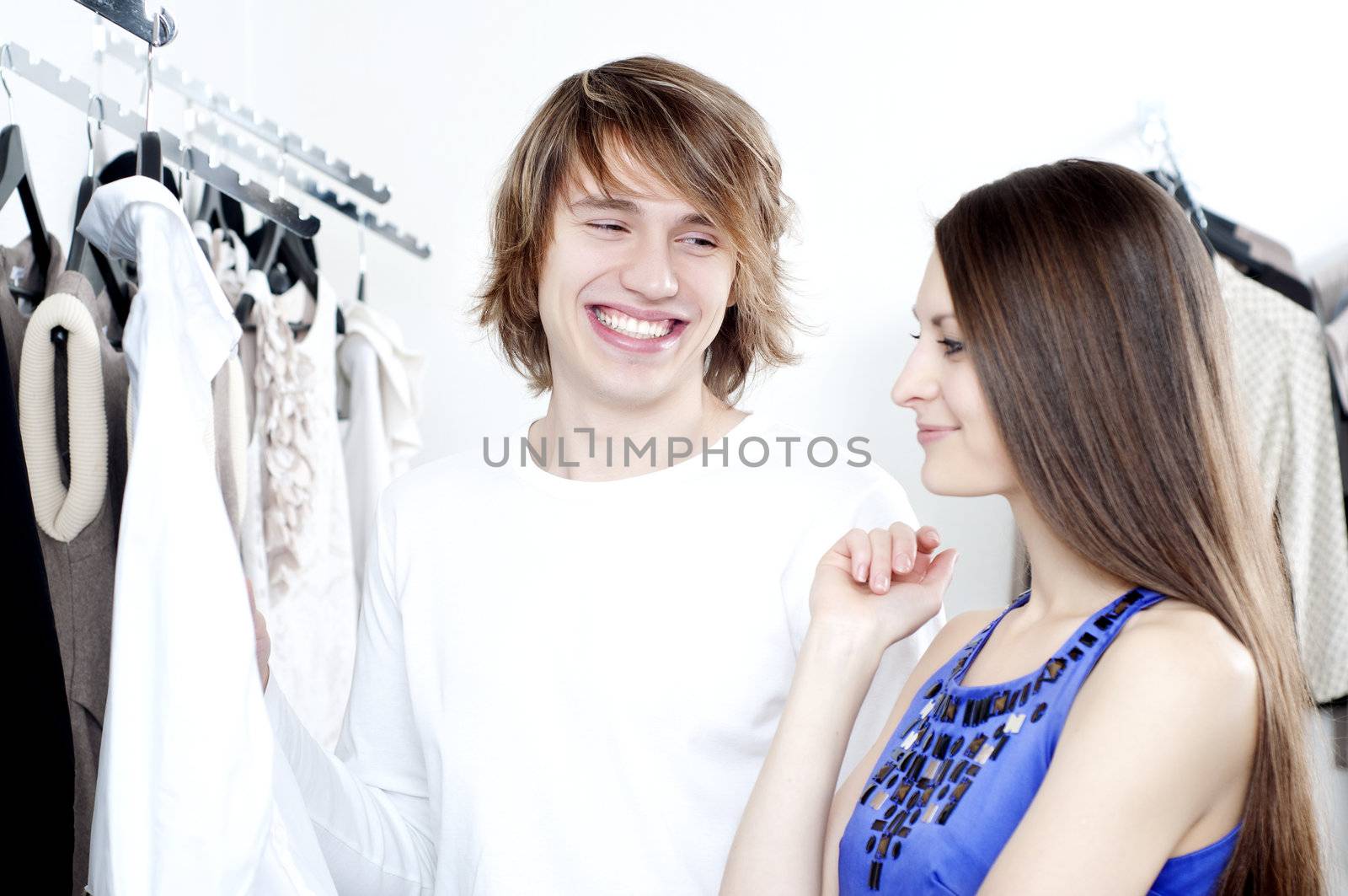 Shopping  smile couple at the mall by adam121