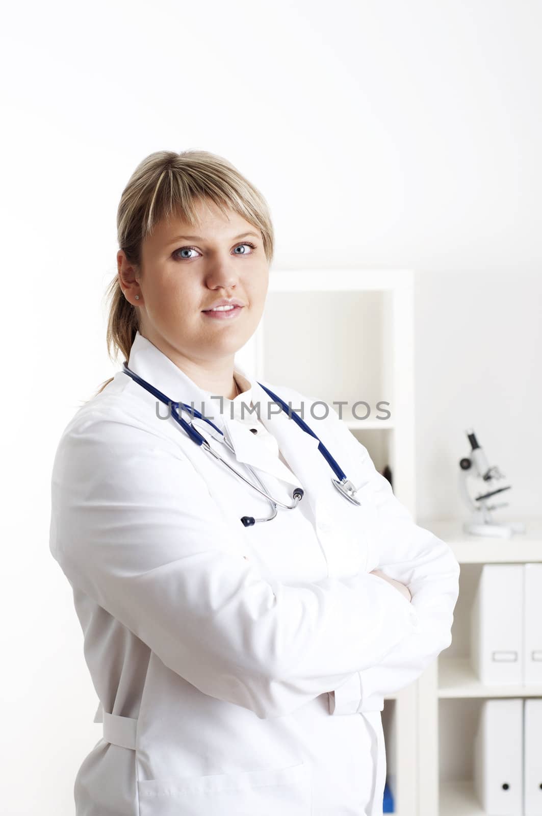 portrait of a woman doctor with stethoscope