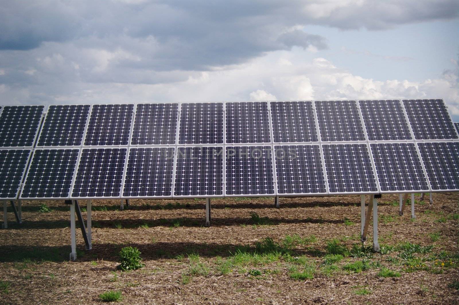 solar collector energy plant outside against sky