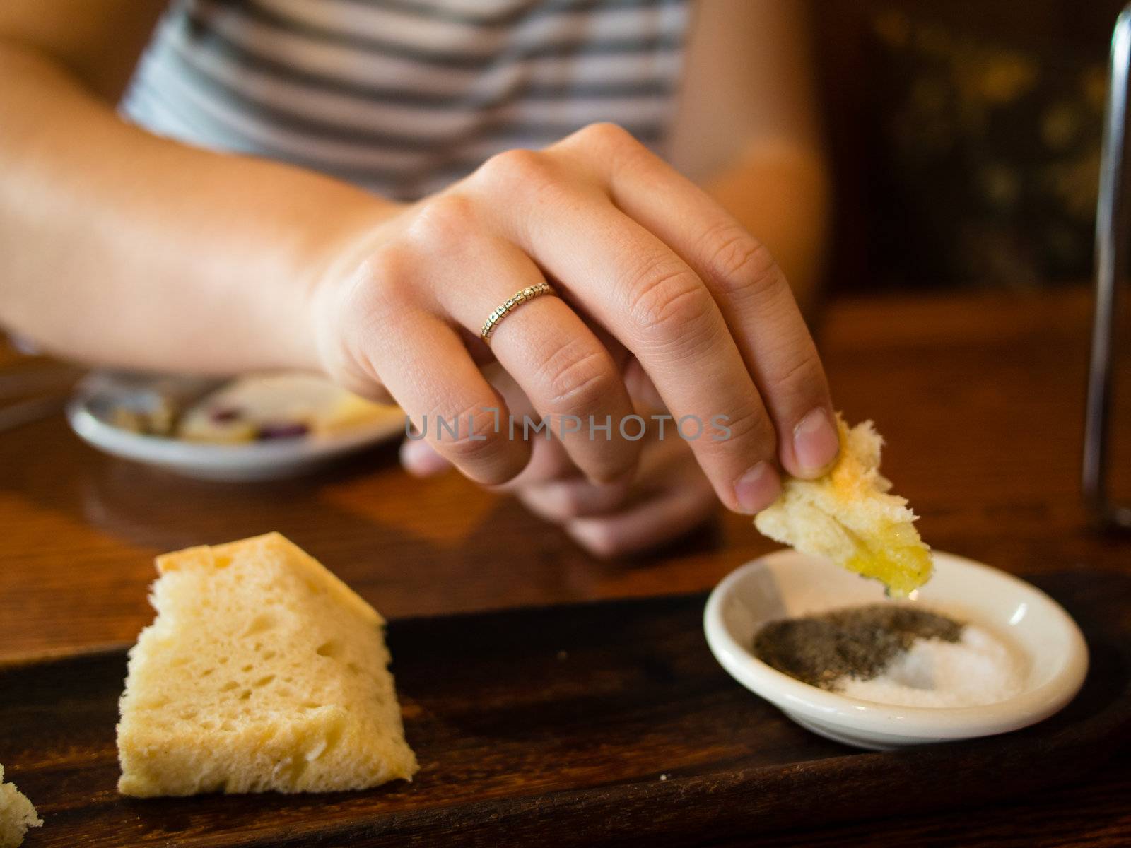 Focaccia bread with salt and pepper