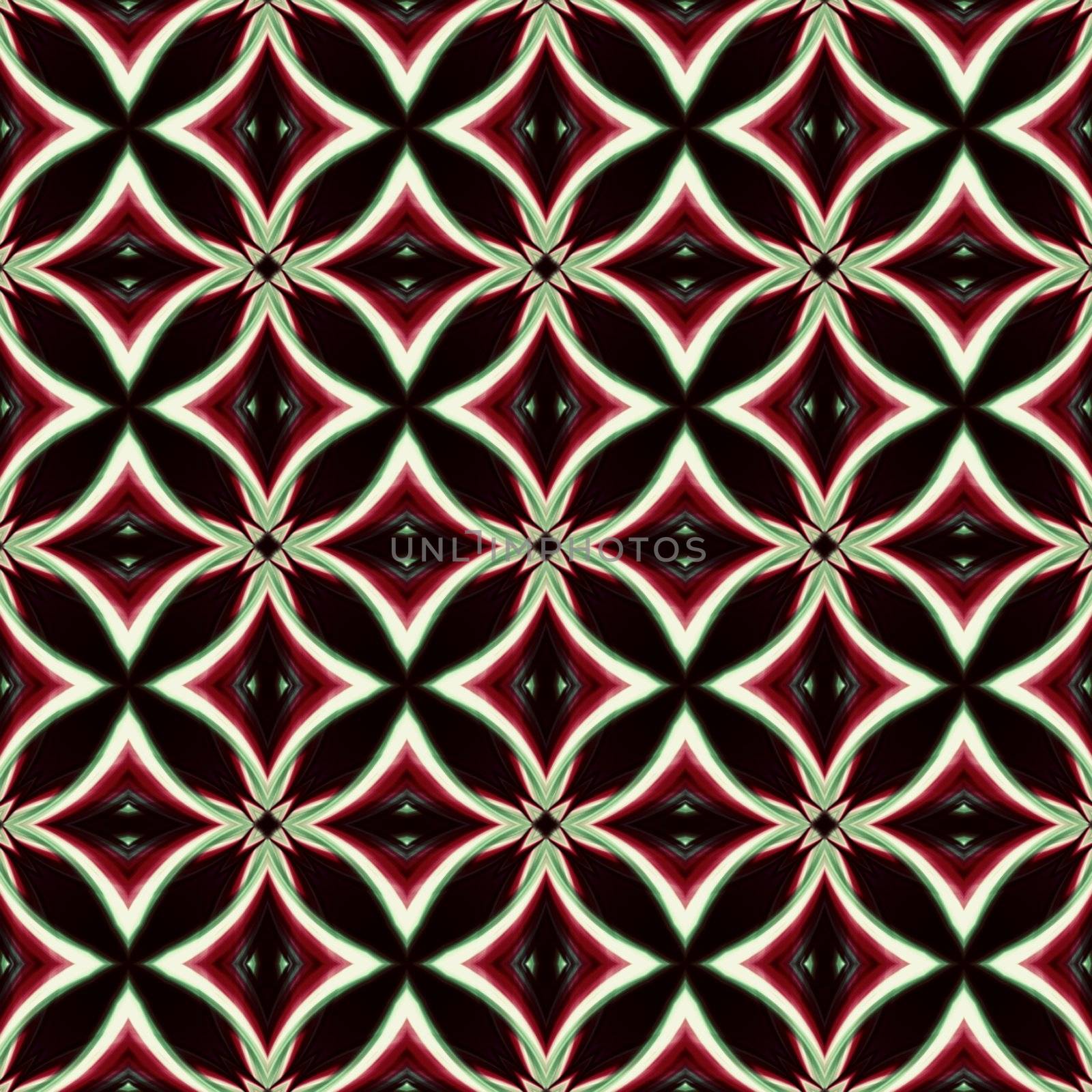 abstract vintage black red white background, retro oriental ornament kaleidoscope with circles