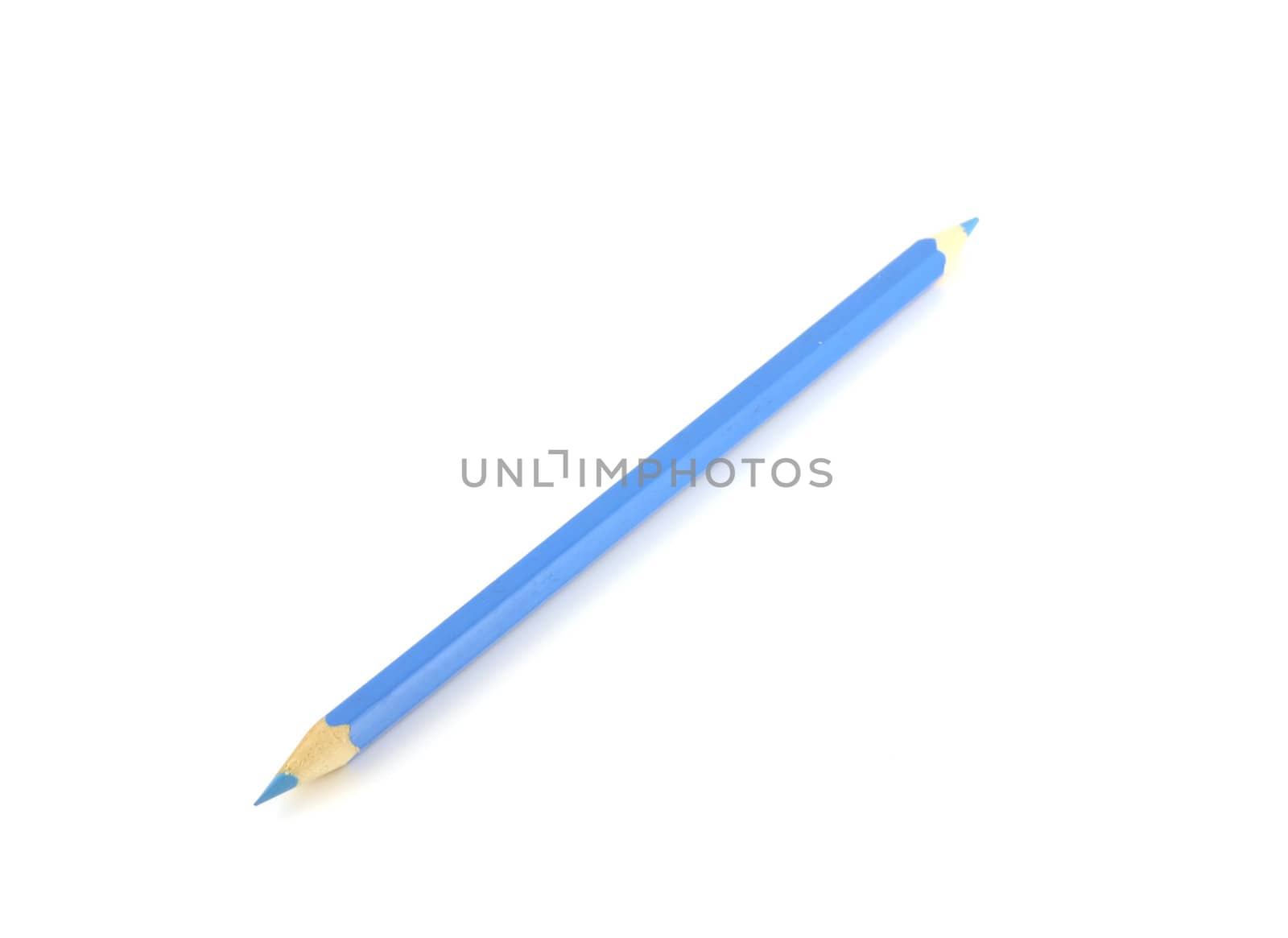 Blue pencil over white