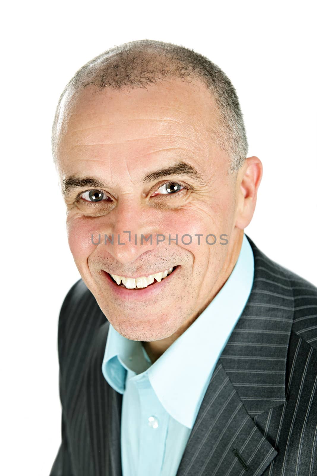 Portrait of smiling businessman isolated on white background