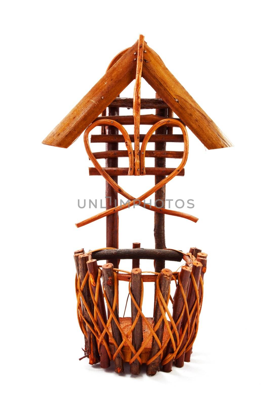 wicker basket isolated on white background