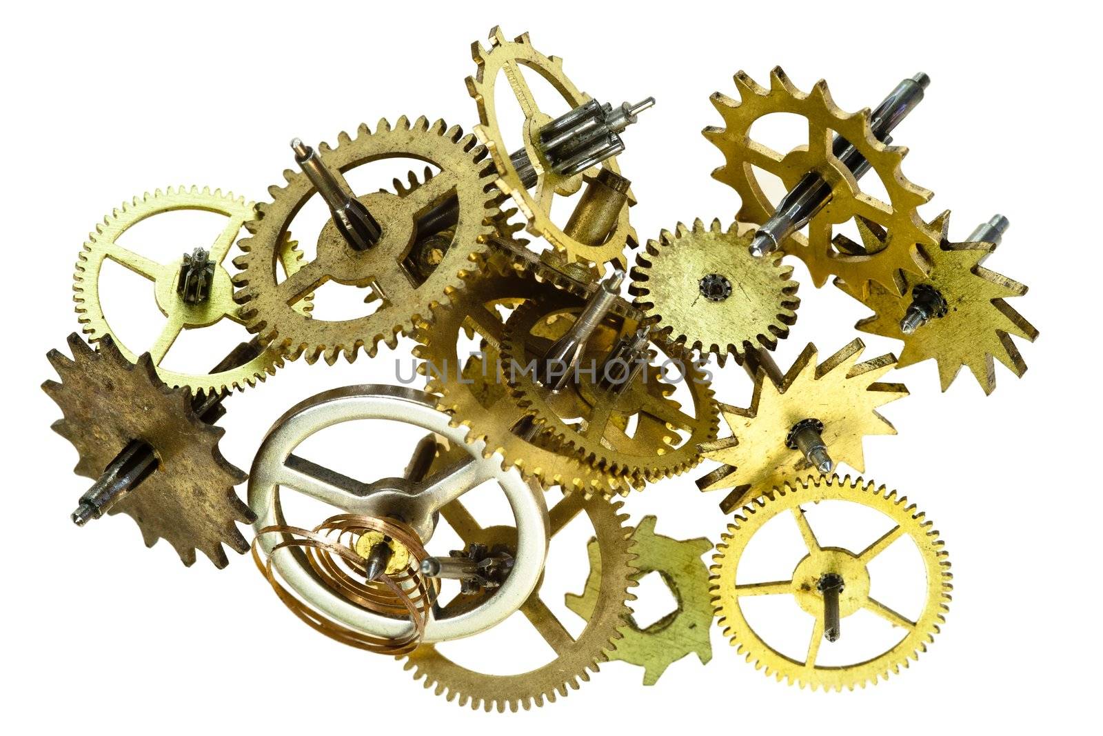 Detail of the broken clockwork mechanism
