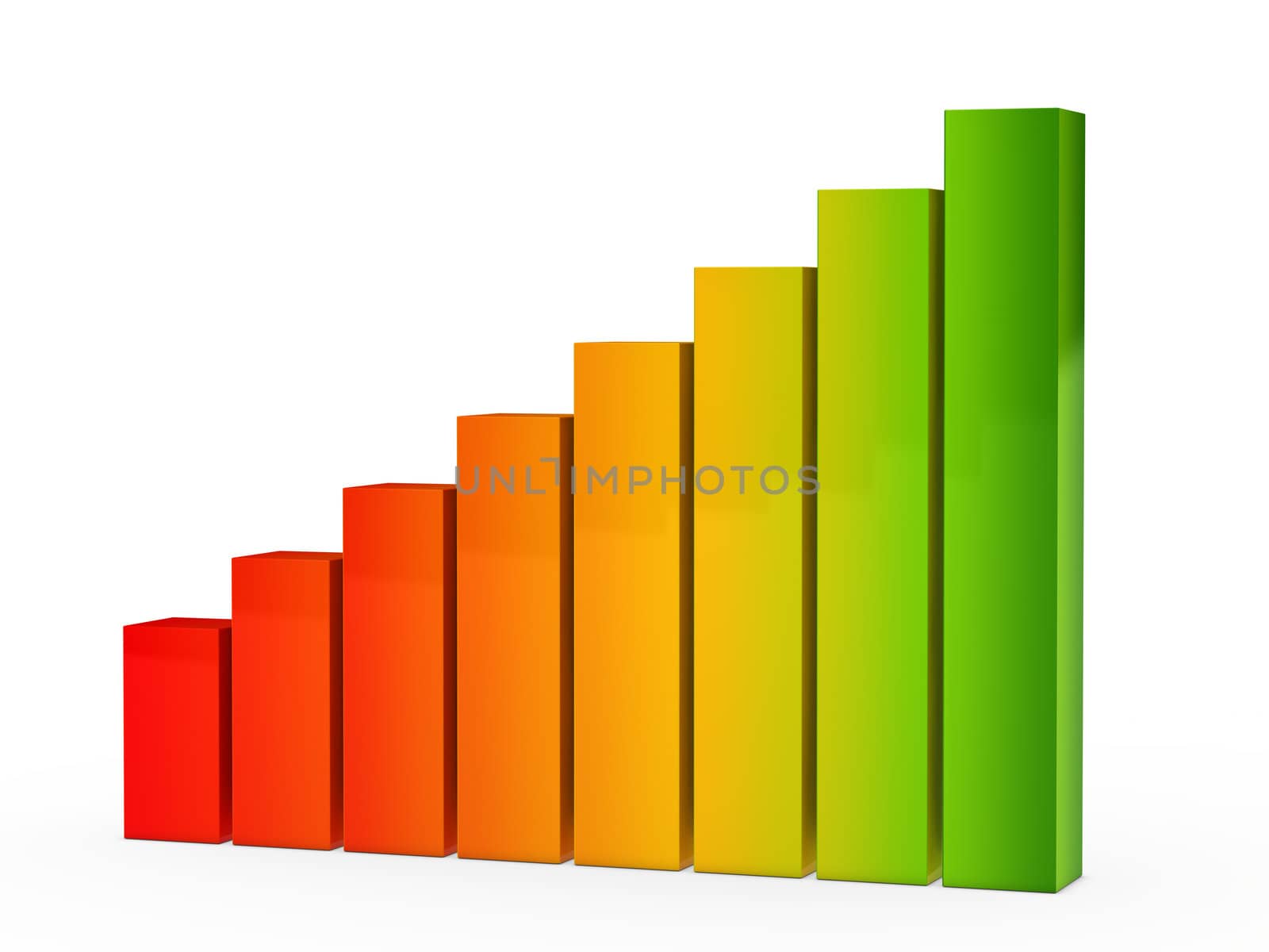 colorful success energy graph on white background