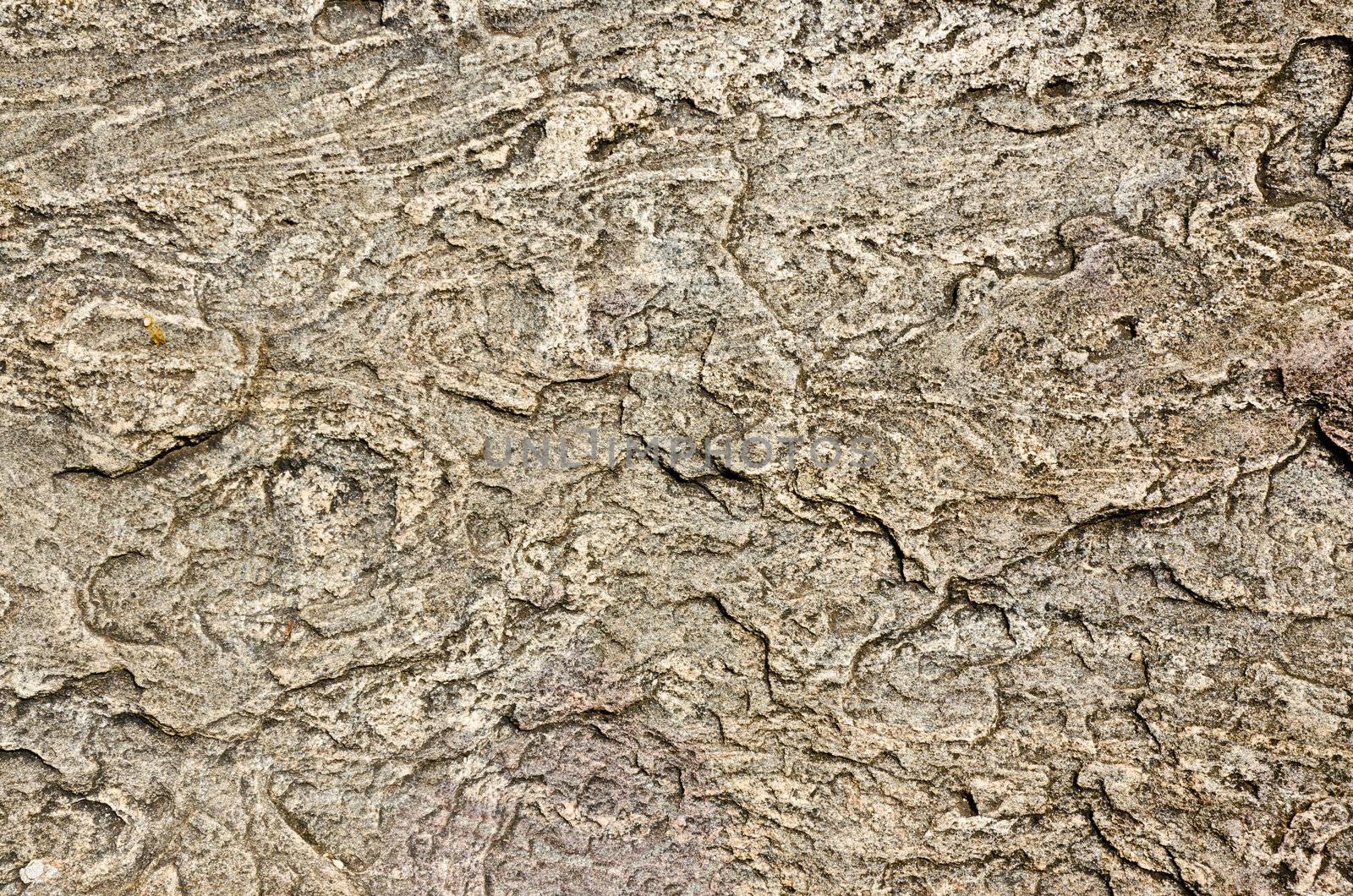 surface of volcanic rock that is subjected to erosion