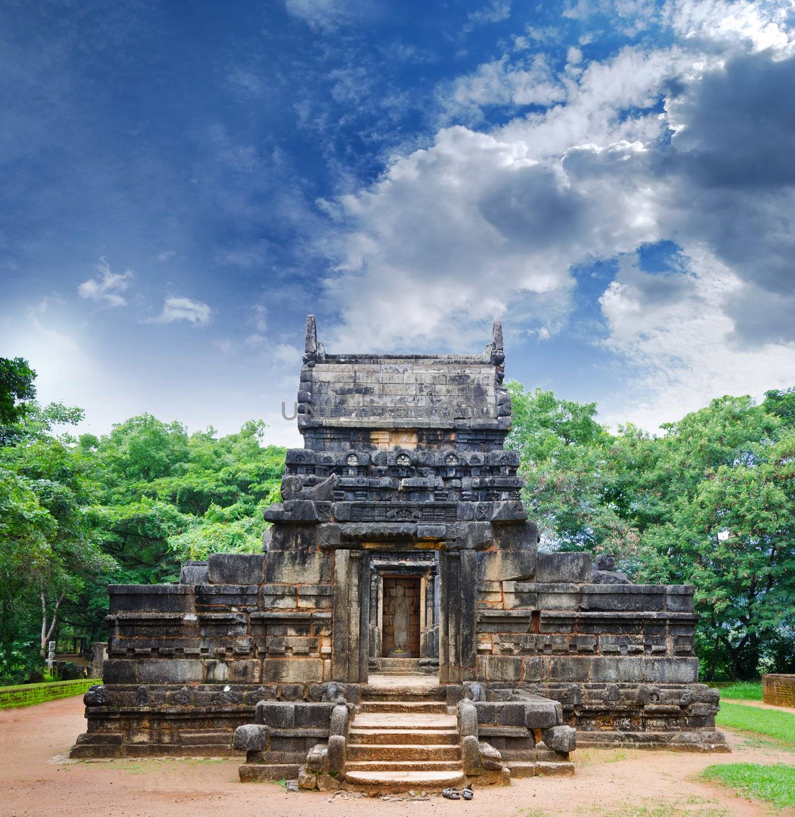 Nalanda Gedige, The centre of Sri Lanka, old stone building used as a place of worship both by the Buddhist and the Hindus