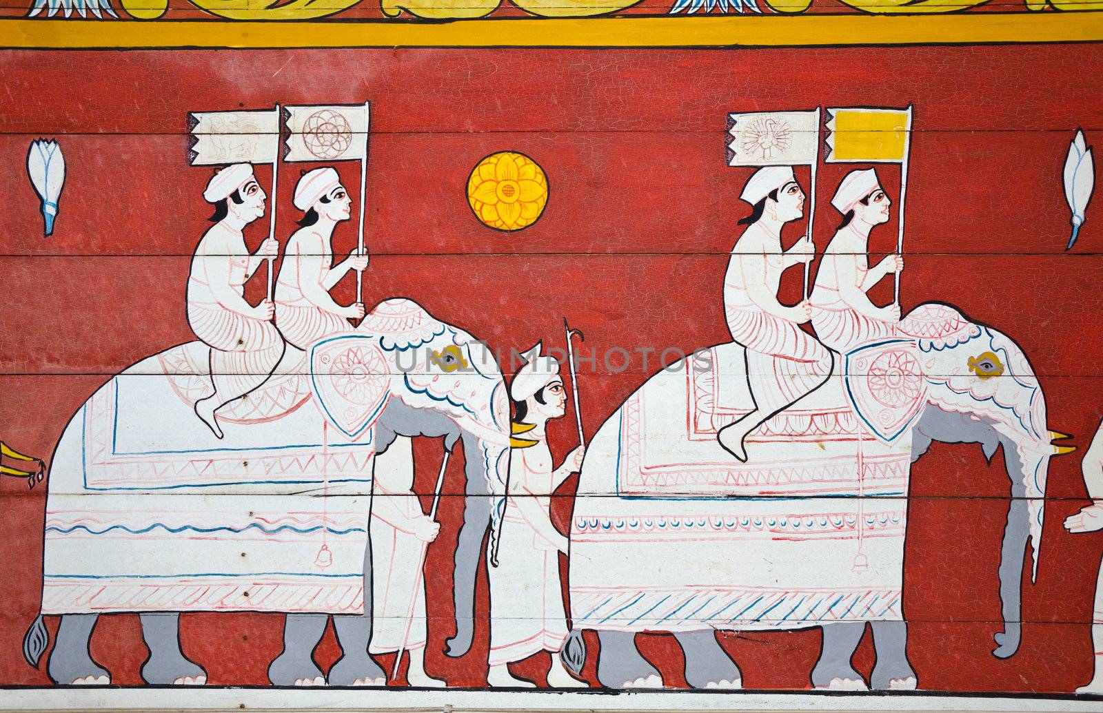 art painting at the entrance to the temple of the sacred tooth o by Sergieiev