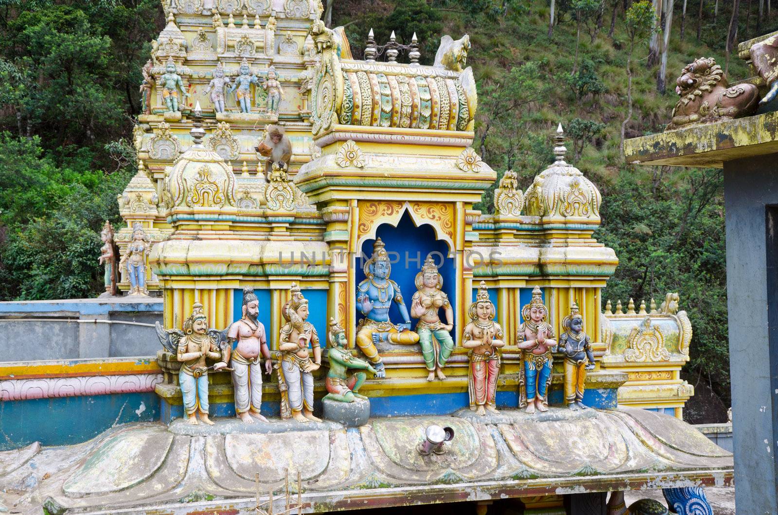 external decoration of a Hindu temple in the mountains of Sri La by Sergieiev