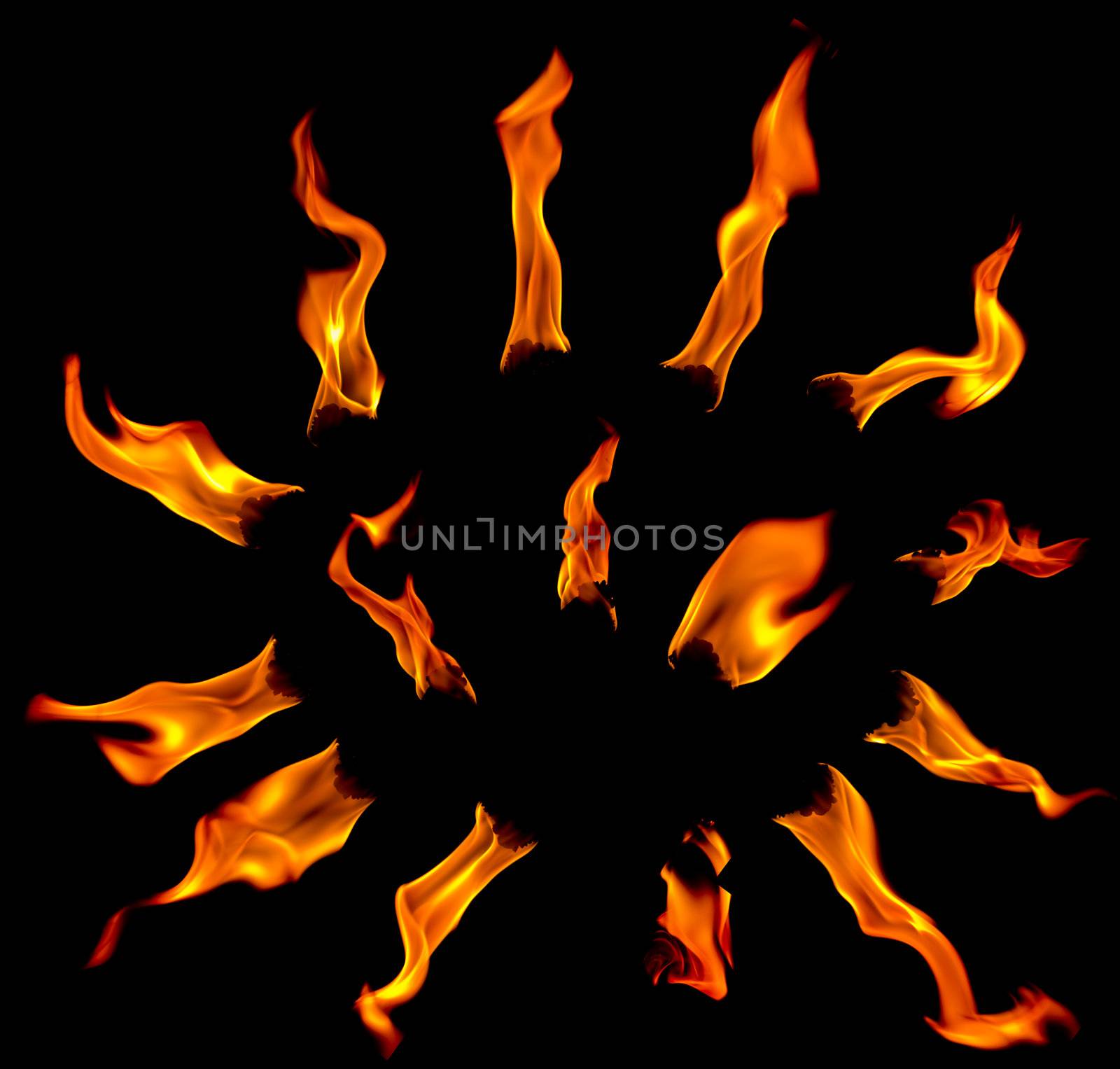 flare fire on a black background by Sergieiev