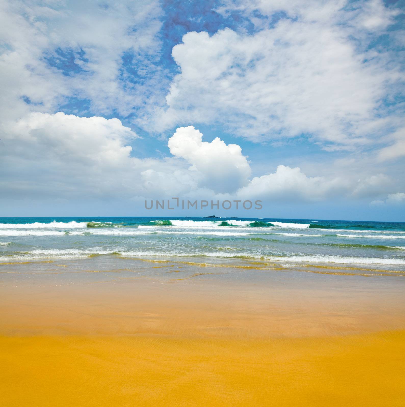 sandy deserted beach on a tropical island