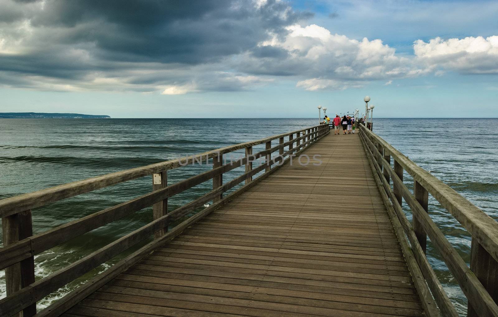 Long bridge on the Baltic Sea in Ruegen Island (Germany)