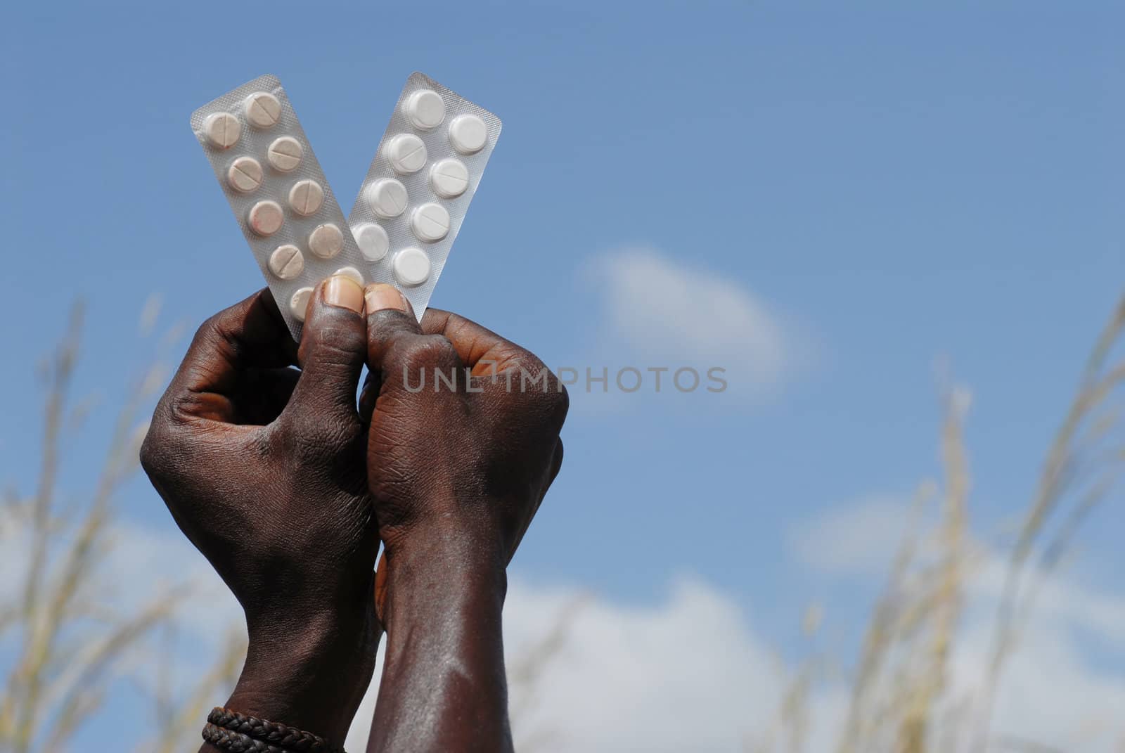 medicine in the hands of an African