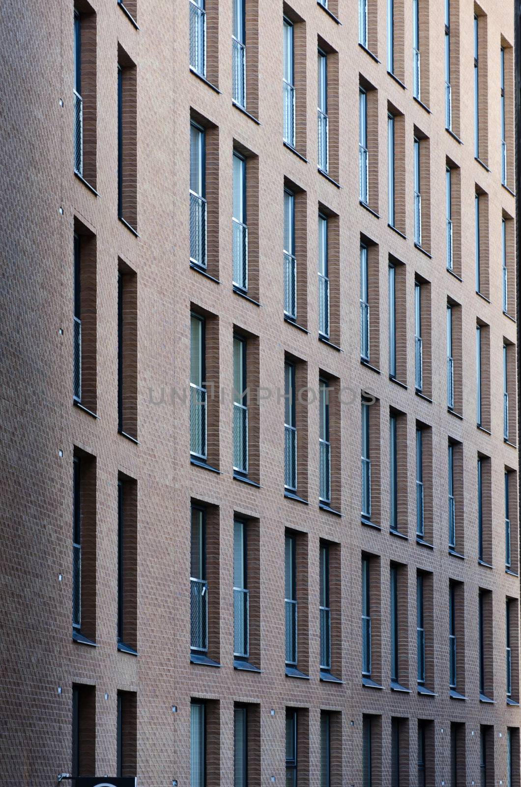 Windows of the old brick building