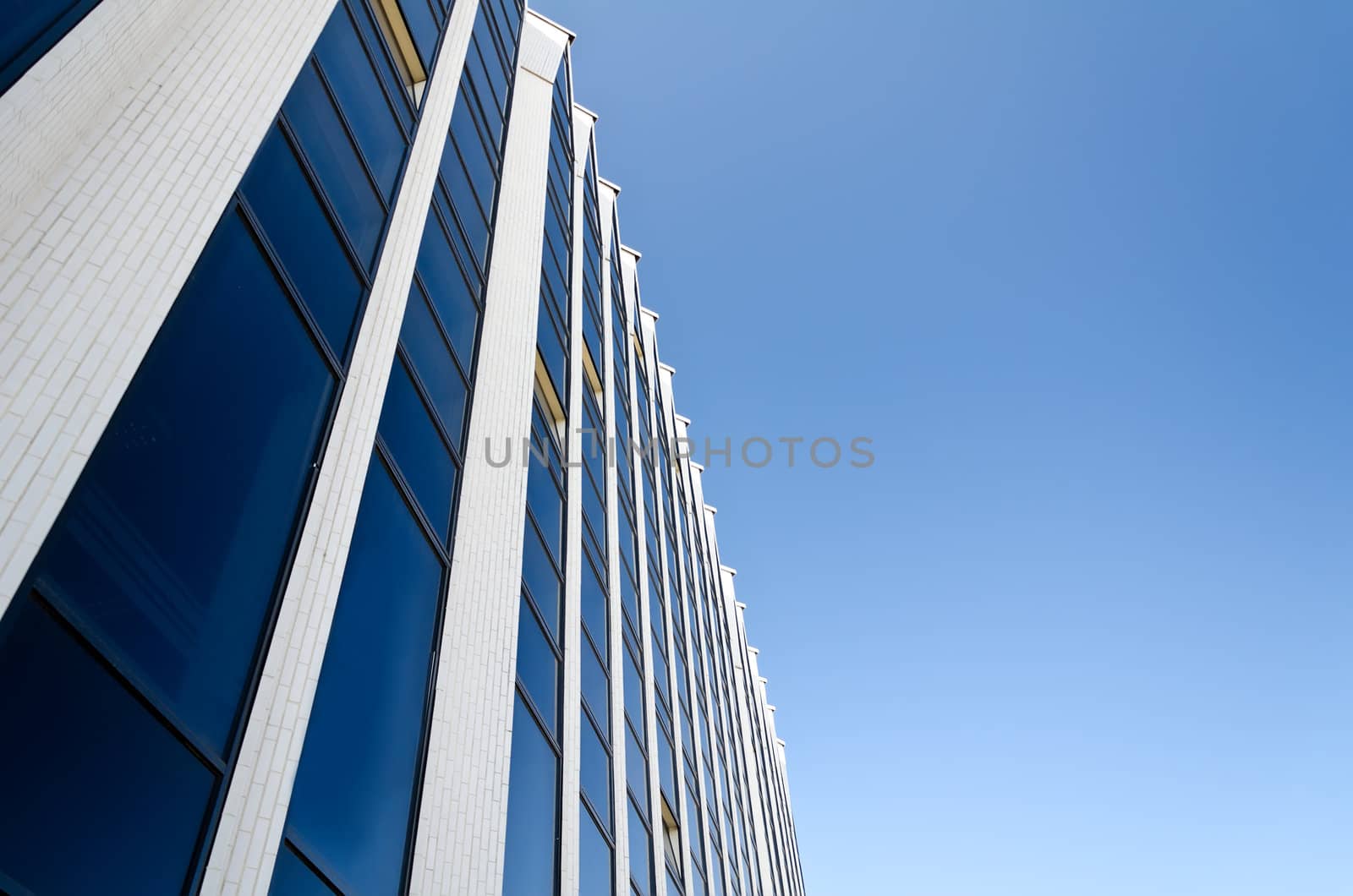 Glass surface. Structure of a business building.