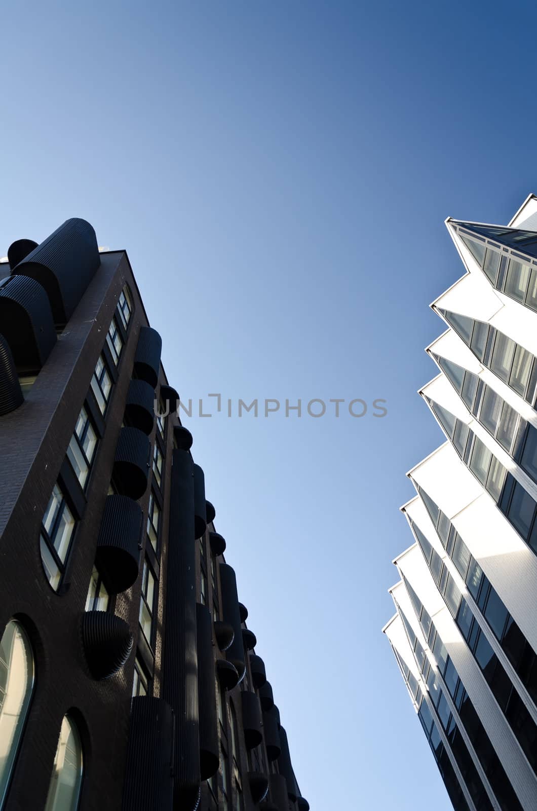 New modern business district against blue sky