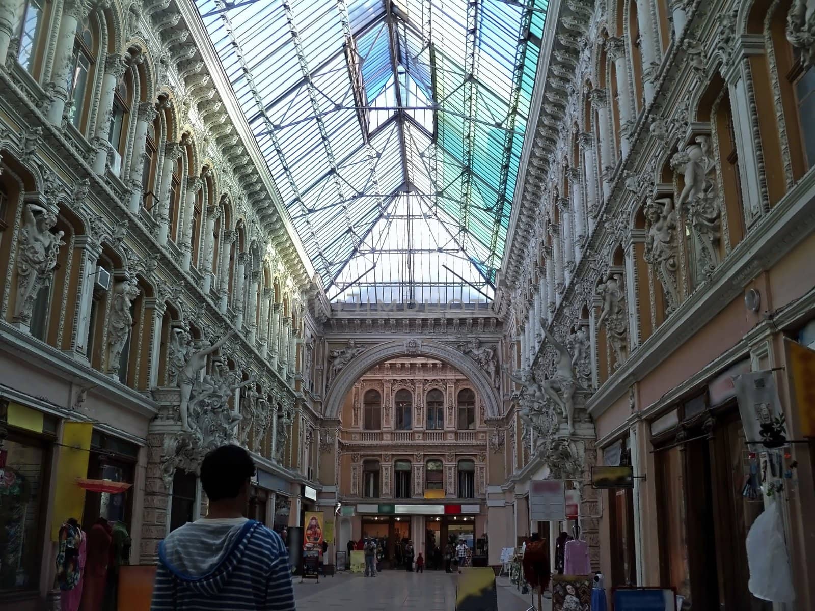 General view of a room of the central department store in the city of Odessa in Ukraine