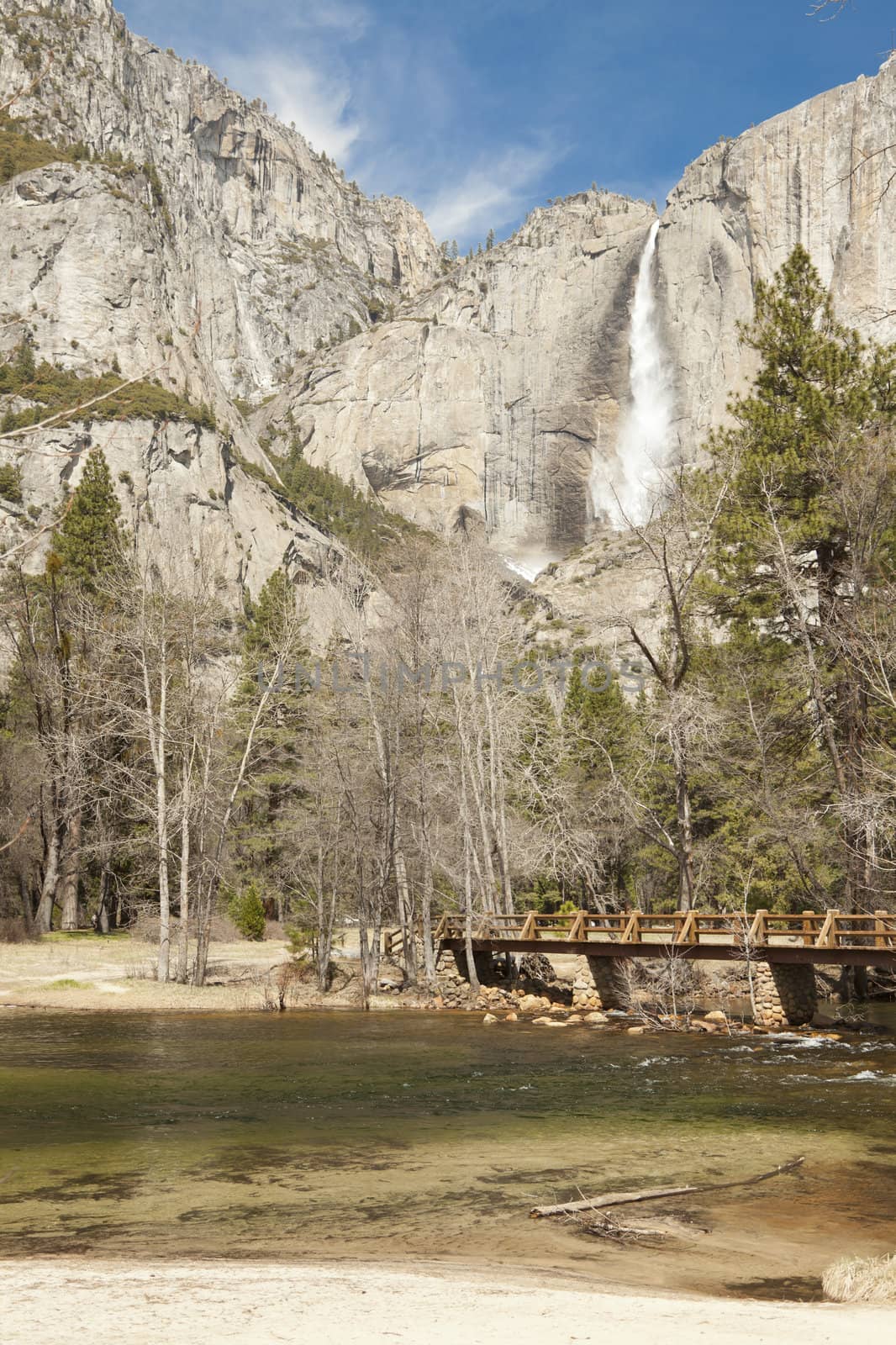 Upper Falls and Merced River at Yosemite by Feverpitched