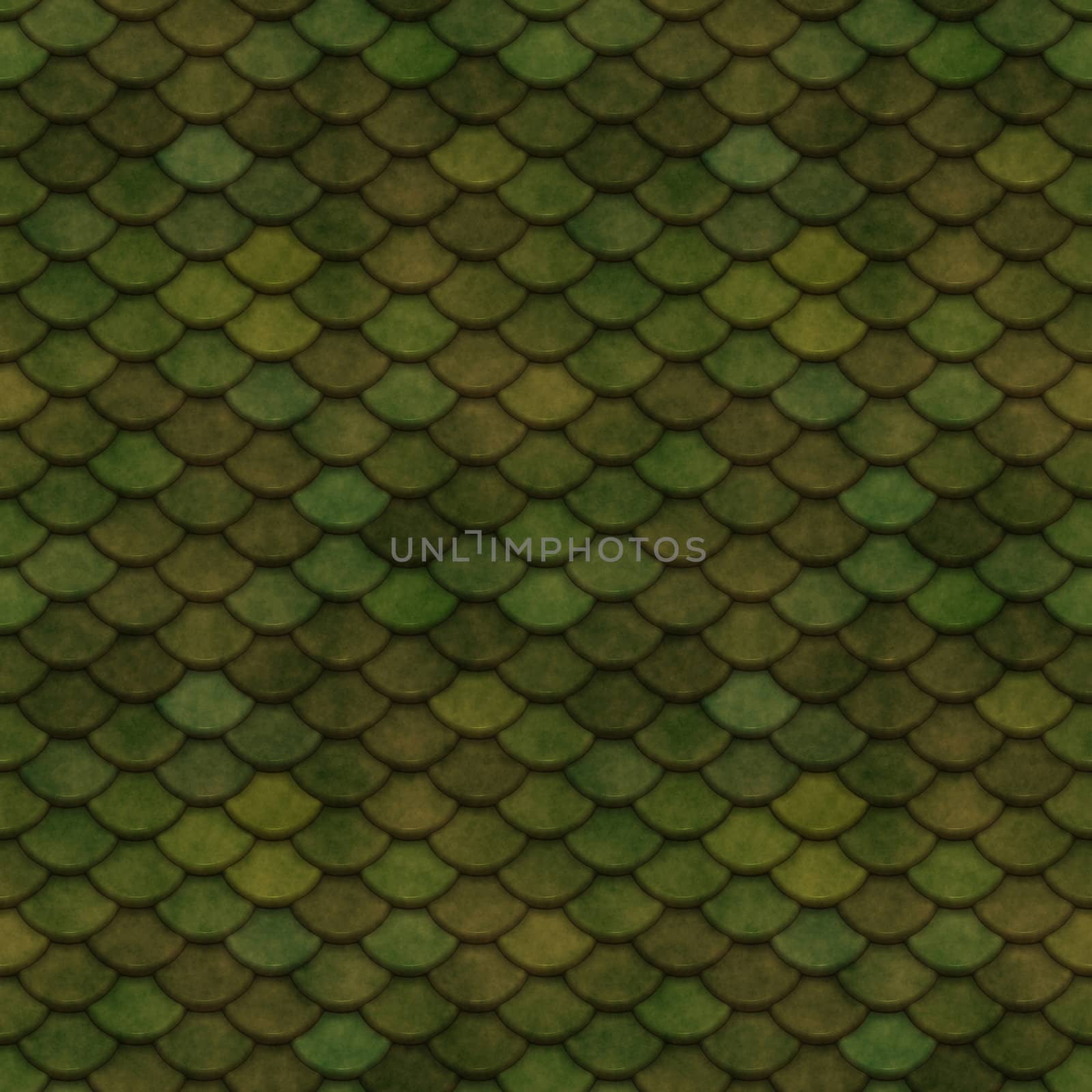 Green Scales Seamless Pattern Illustration