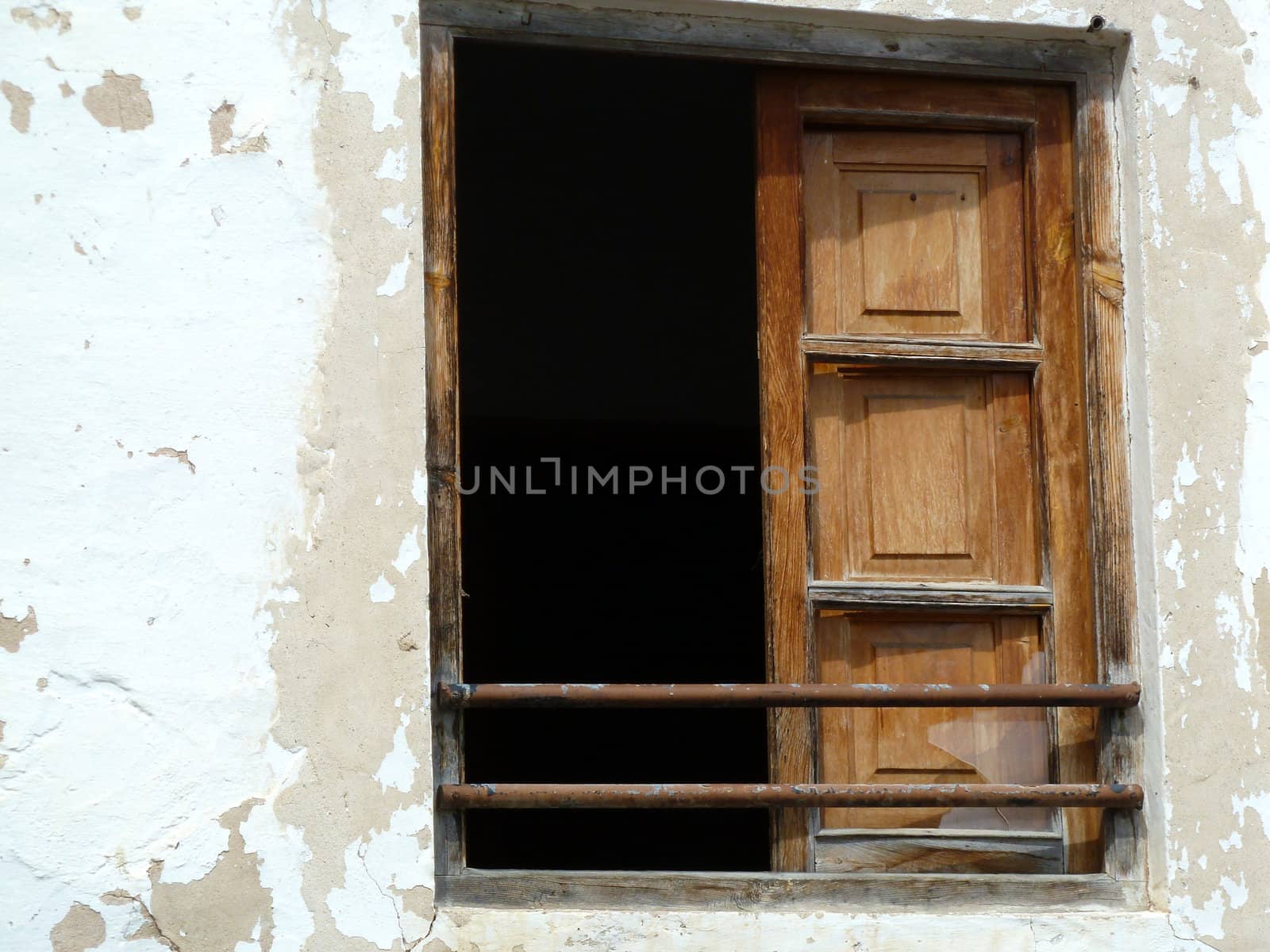 broken window in an old house