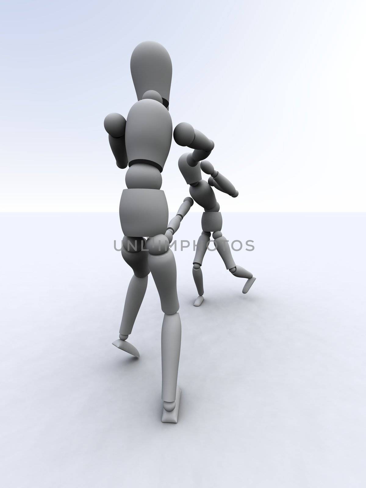 Boxing. 3D rendered Illustration.
