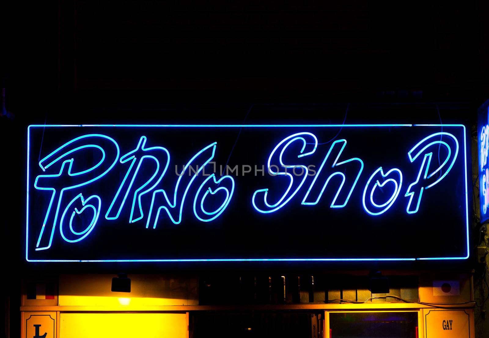 Paris - Detail of sexy shop sign, no copyrighted logo