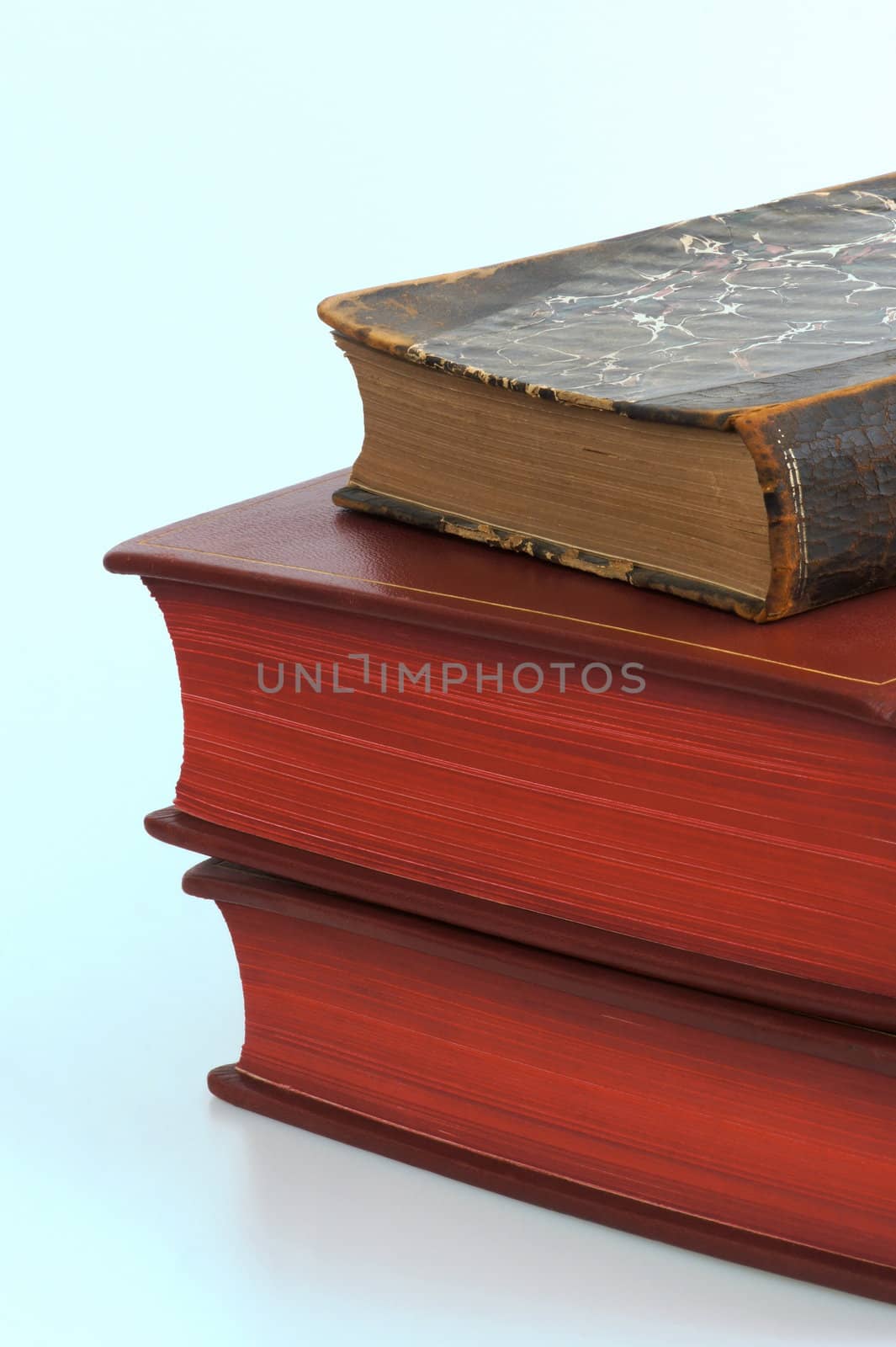 A stack of old books