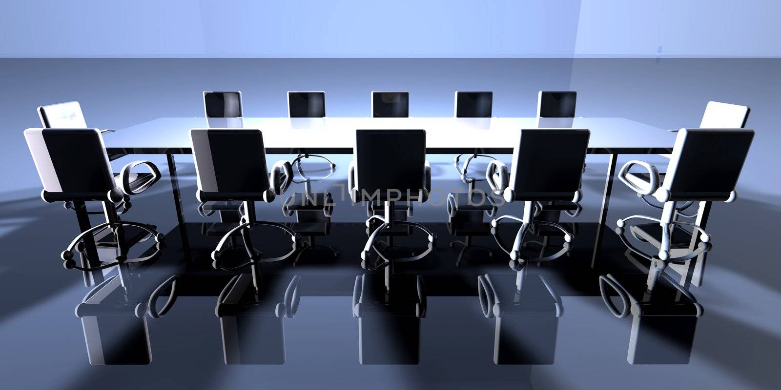 3D rendered Boardroom. 
