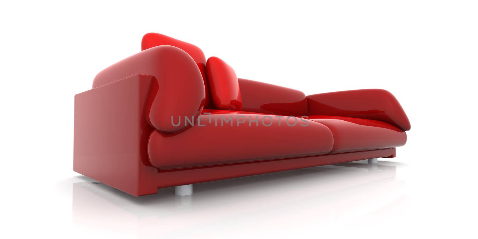 3D rendered Interior. Isolated on white. 