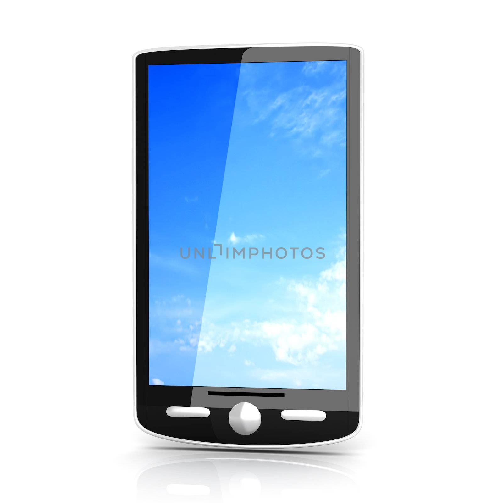 A generic Smartphone. 3D rendered illustration isolated on white.