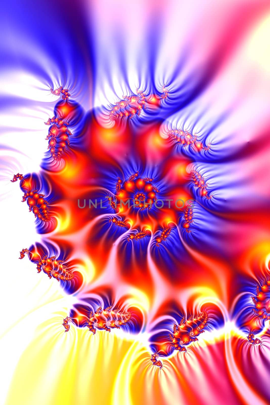 3D Illustration. Funny spiral fractal
