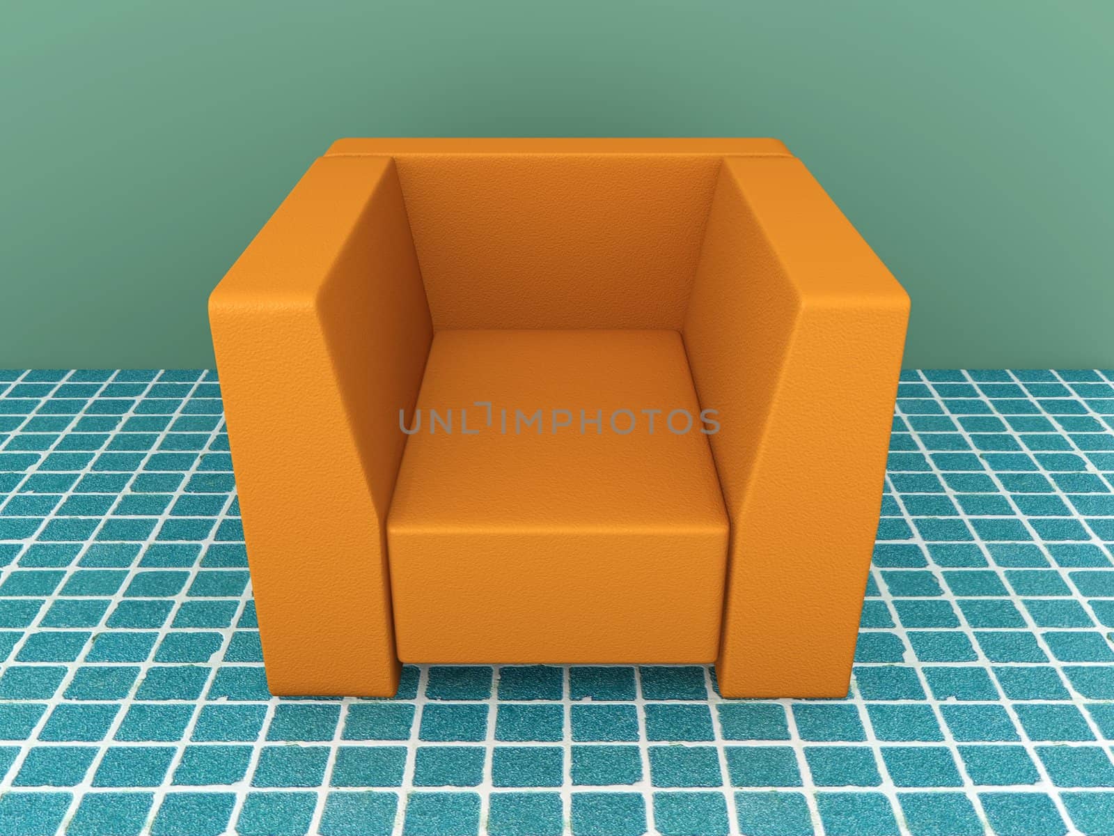 3D rendered Armchair. 
